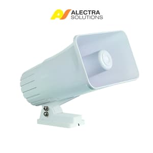 12V 40W High-Power Wired Security Siren – 125dB Heavy-Duty Alarm Horn (White)