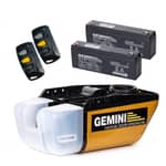Gemini Sectional Garage Door Motor Kit – 24V DC High-Torque Operator with Heavy-Duty Rail, Battery Backup & 2x Remotes